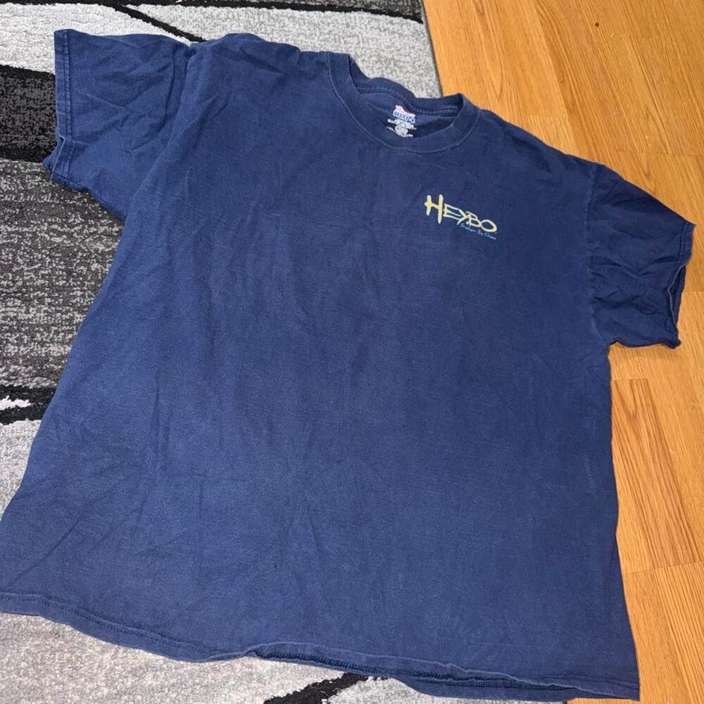 Hanes Men's Navy and Blue T-shirt